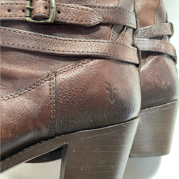 Frye Knee High Heeled Boot in Brown Leather - Picture 13 of 13